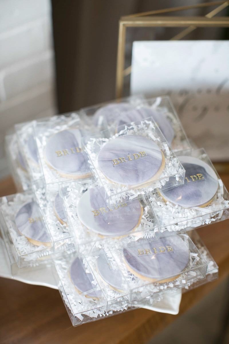 bride cookies at the first look autumn wedding show