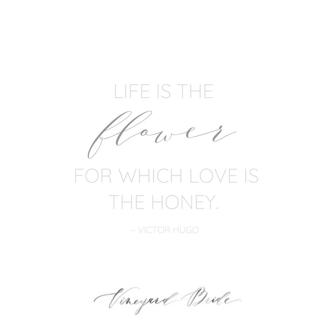 'Life is the flower, for which love is the honey.' &mdash; Victor Hugo⁠
⁠
⁣#vineyardbride #weddinginspiration #weddinginspo #bridalblog #weddingblog #weddings #theswishlist #swishlist #weddingdesign #niagaraweddings #bridestyle #vineyardwedding #brid