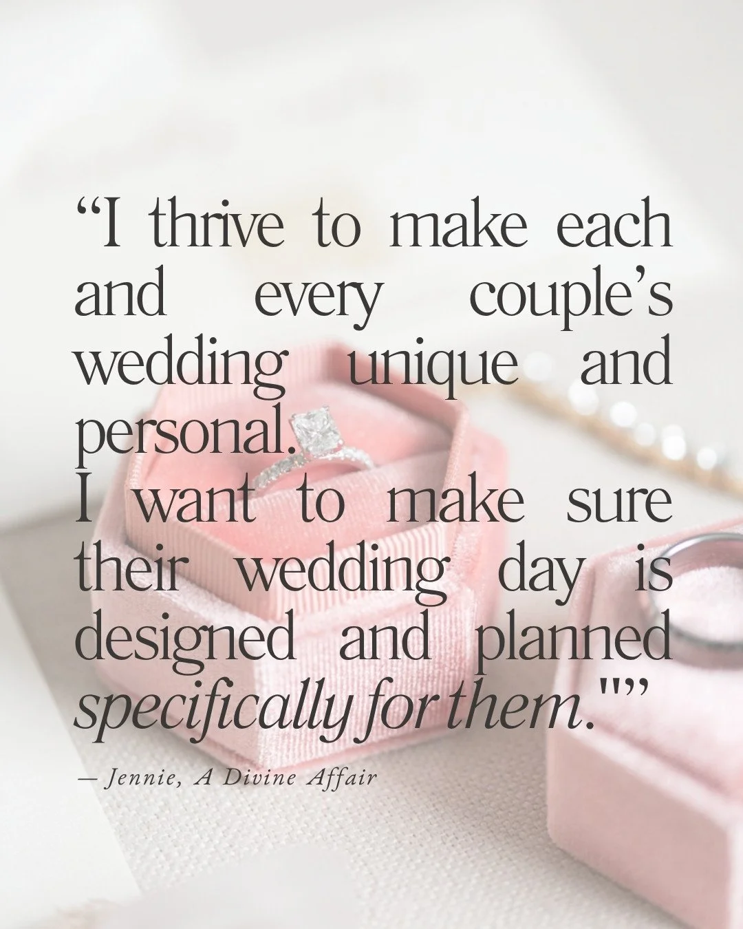 For Jennie of A Divine Affair, wedding planning is deeply personal. With a thoughtful, tailored approach, she ensures each celebration is a true reflection of the couple behind it &mdash; crafted with intention, care, and heart.⁠
⁠
Visit the link in 