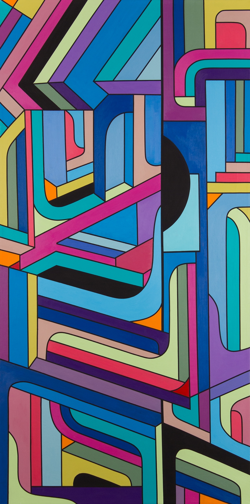 OVERBOARD, ACRYLIC ON CANVAS, 2013, 48" X 24"