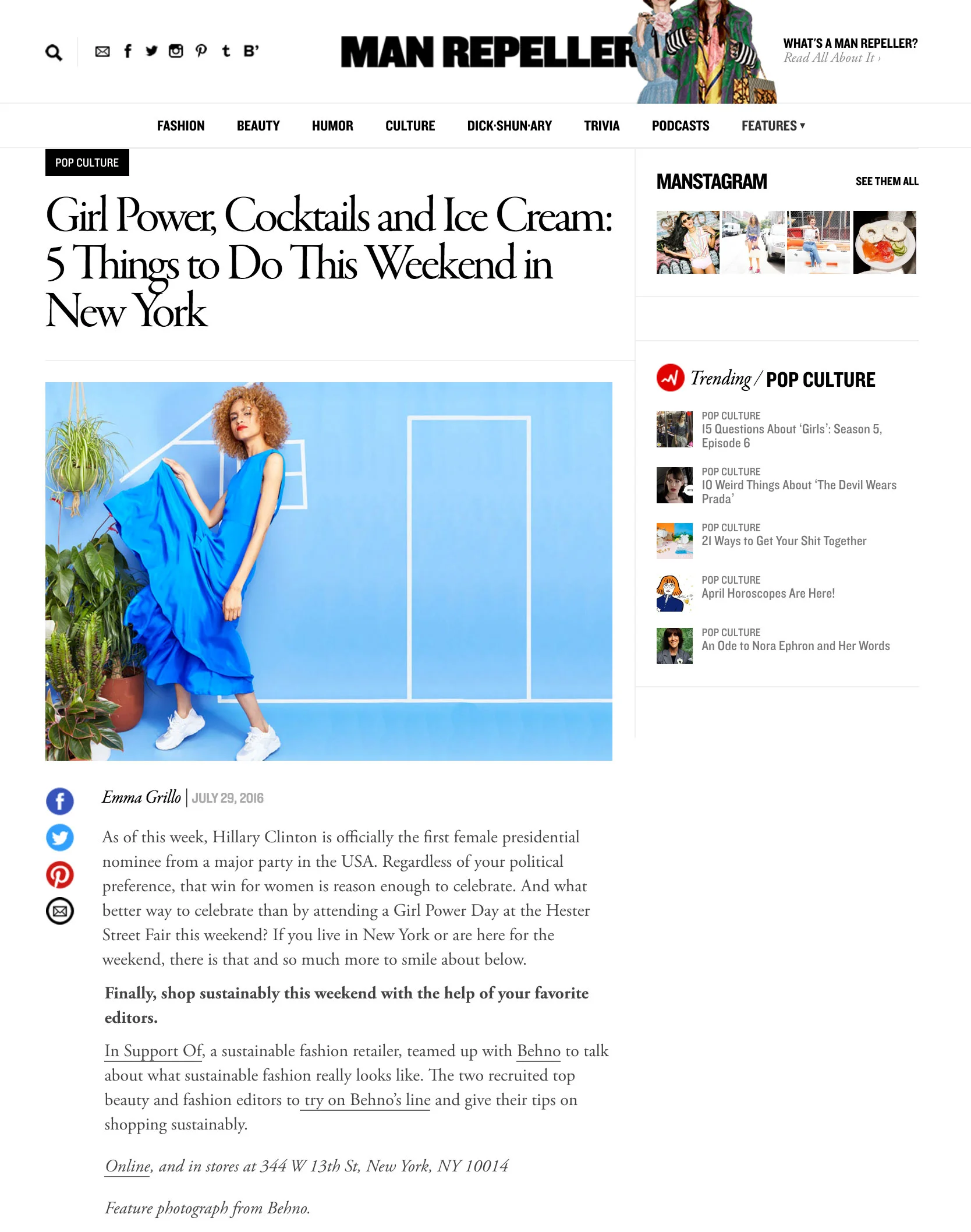 POP CULTURE Girl Power, Cocktails and Ice Cream: 5 Things to Do This Weekend in New York
