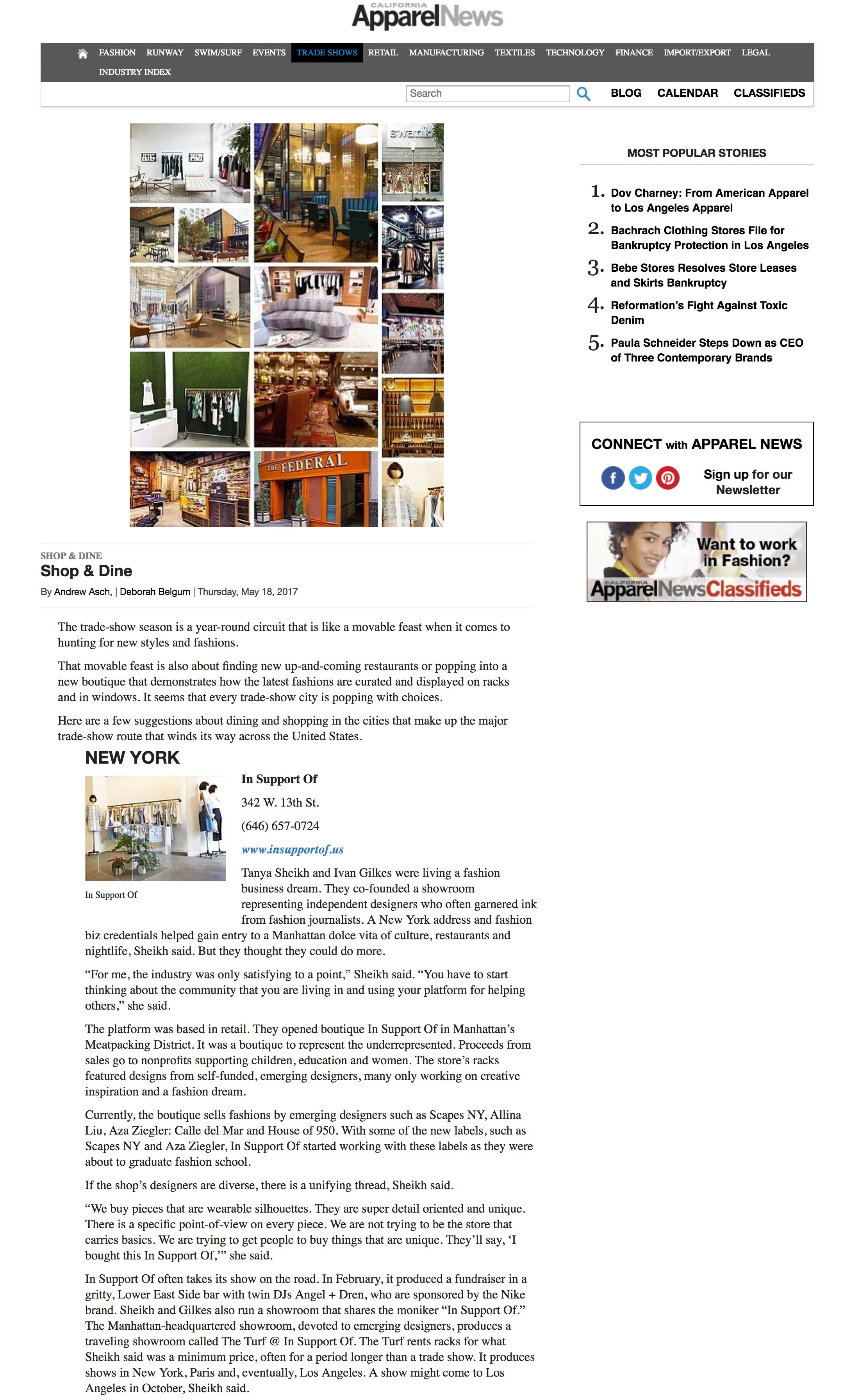 California Apparel News: Shop & Dine