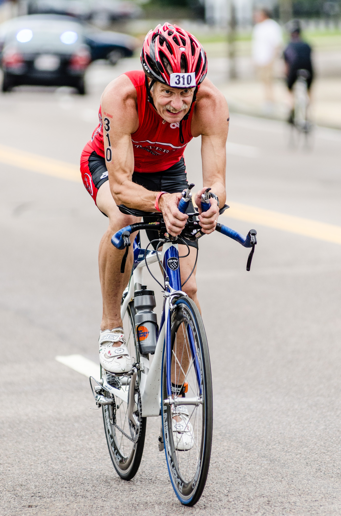 Cyclist Starting Second Leg