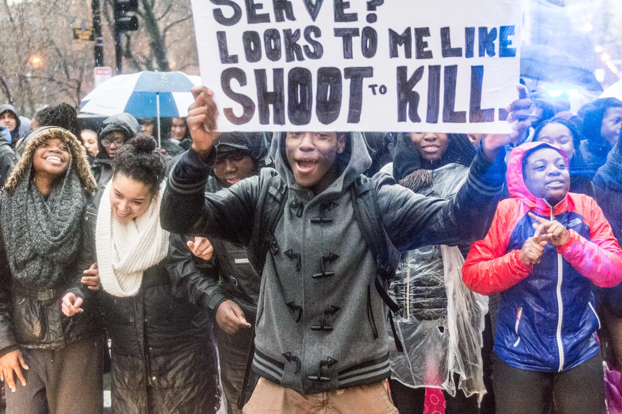 Despite the weather, spirits were high.