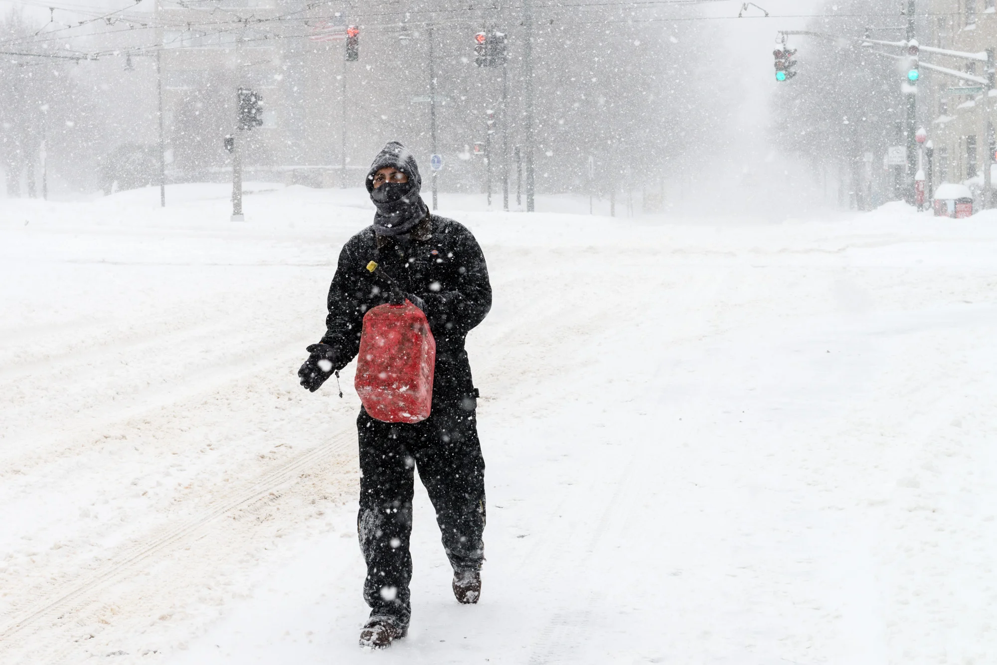 Not good sign when you have to walk with a gas can in a blizzard