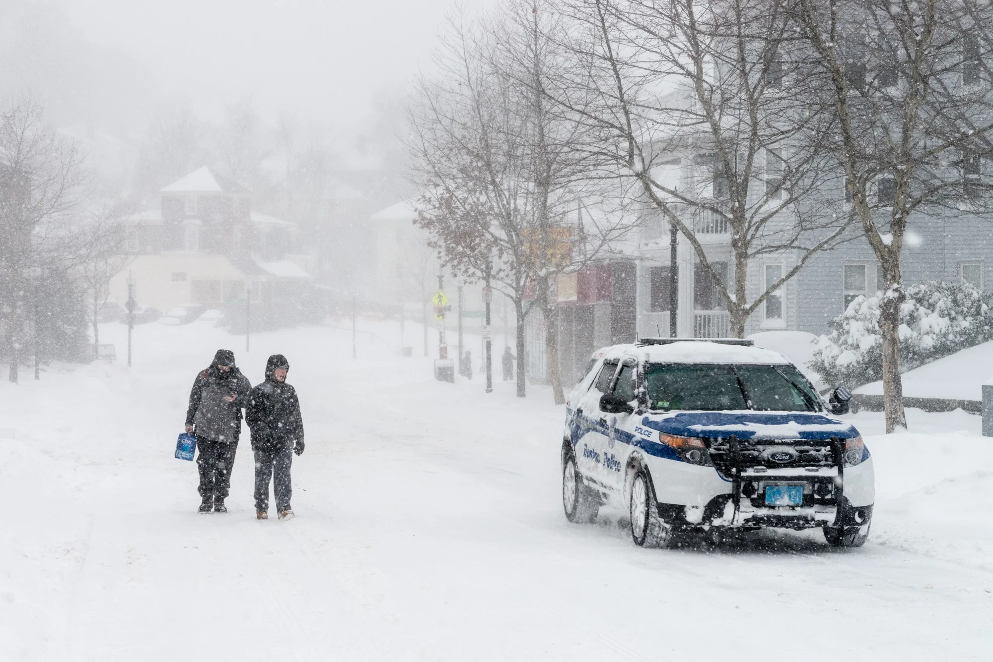 Boston Police and liquor store customers