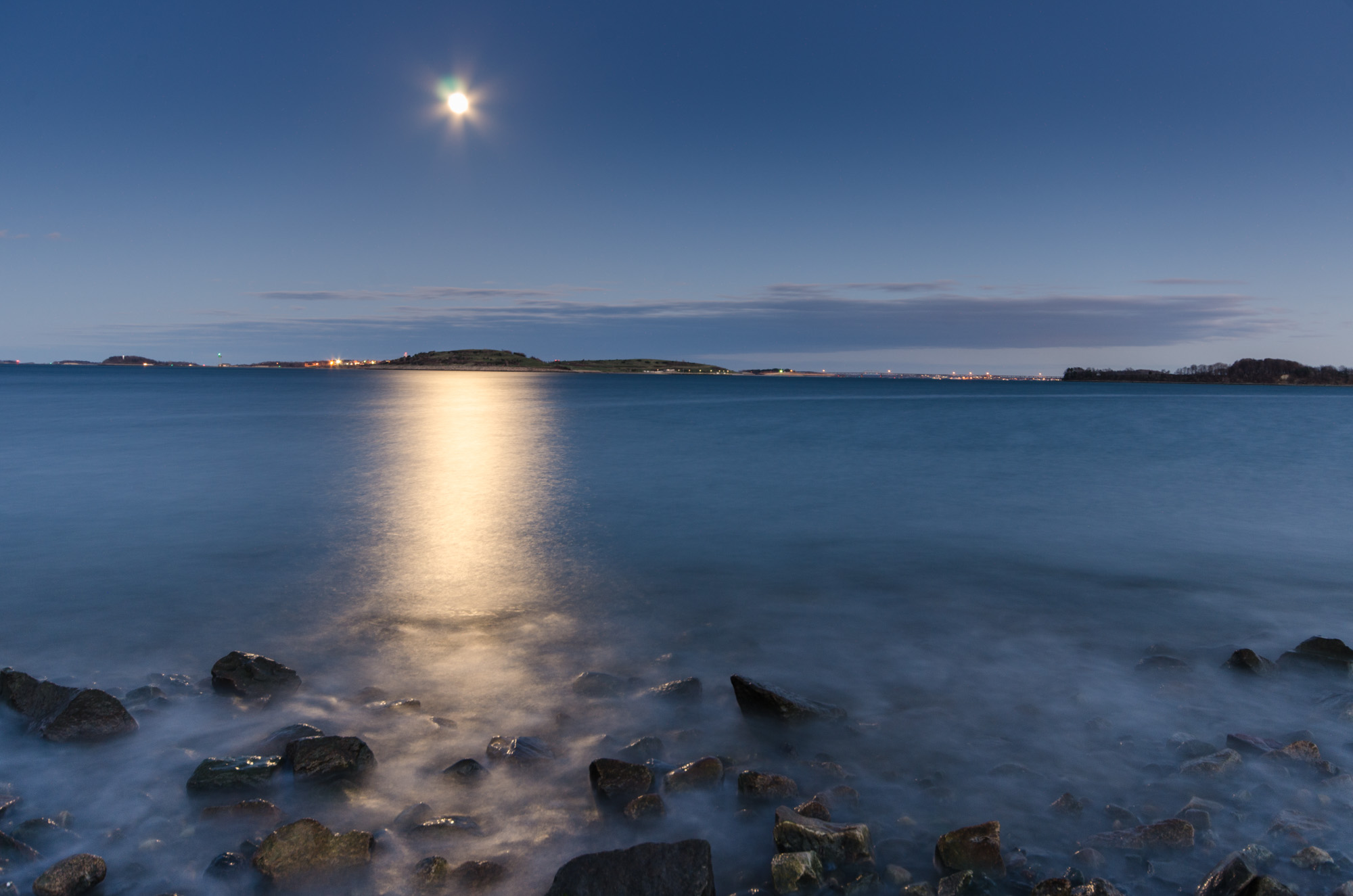 Moon Rise over Harbor