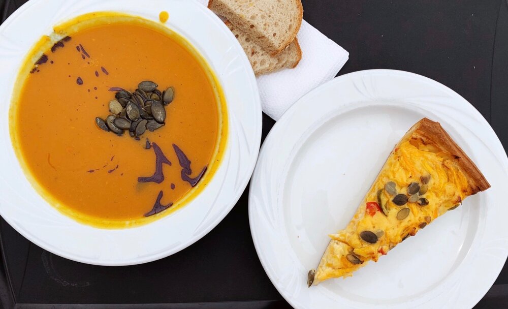 Pumpkin Soup and Pumpkin Quiche