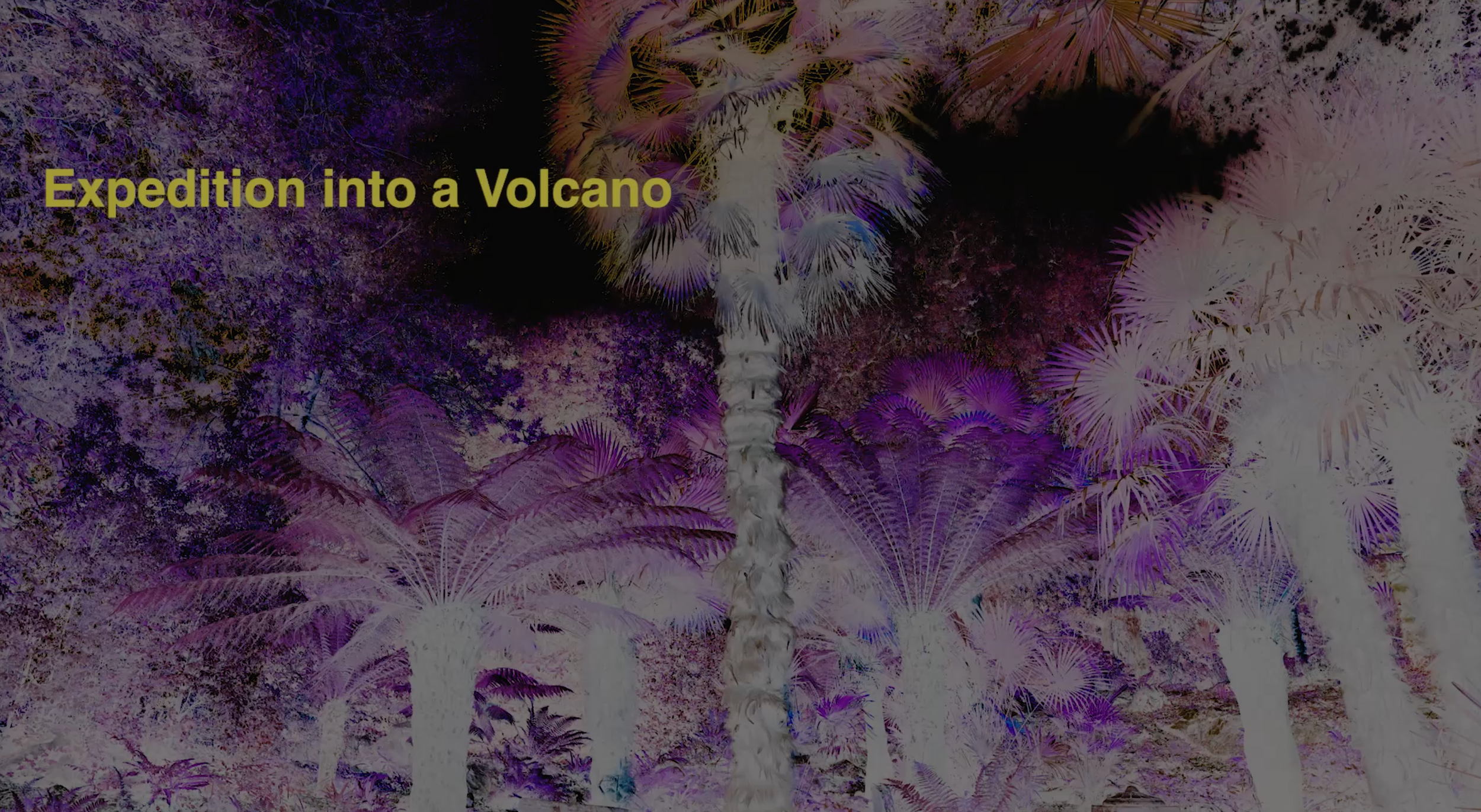   Expedition into a Volcano (2026)  is an immersive, multiscreen, moving-image installation.   It takes its name from an educational film, found within the moving image archives of the Box and interweaves a range of footage from films made in India, 