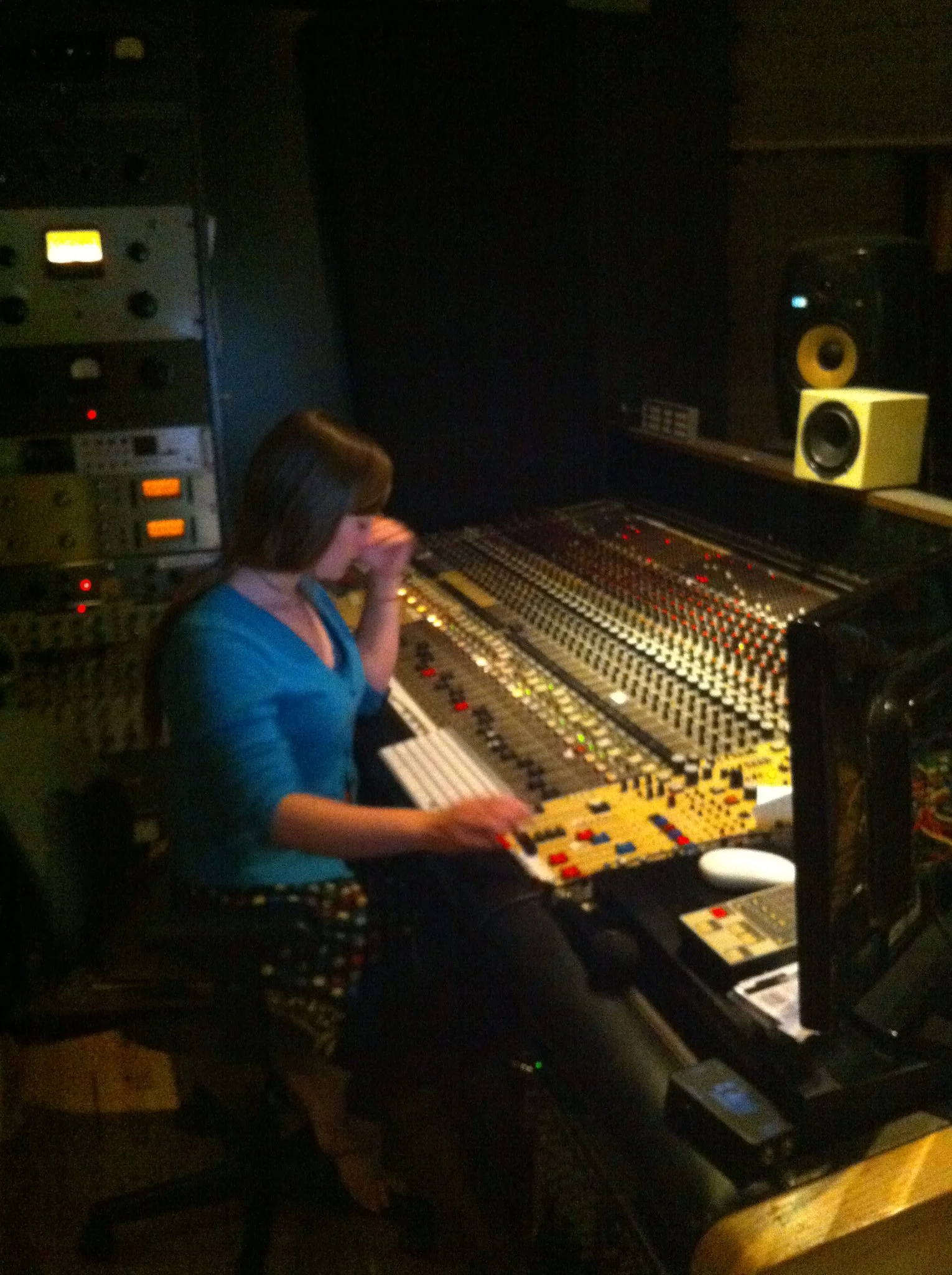Janel working at The Brink Analog Studio. Contact: leppinproduces@gmail.com