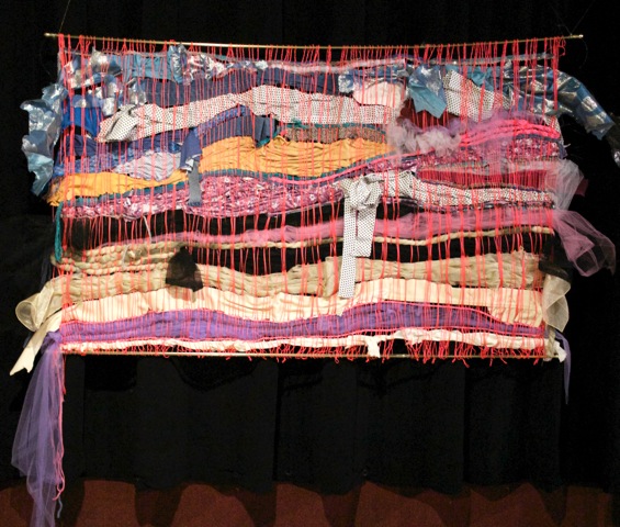 9:30 , vintage Japanese robe, nylon, toile, cotton, nylon string. 66" x 39"