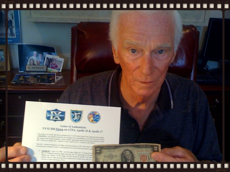 Captain Cernan with the bill and flight certification letter, August, 2010.