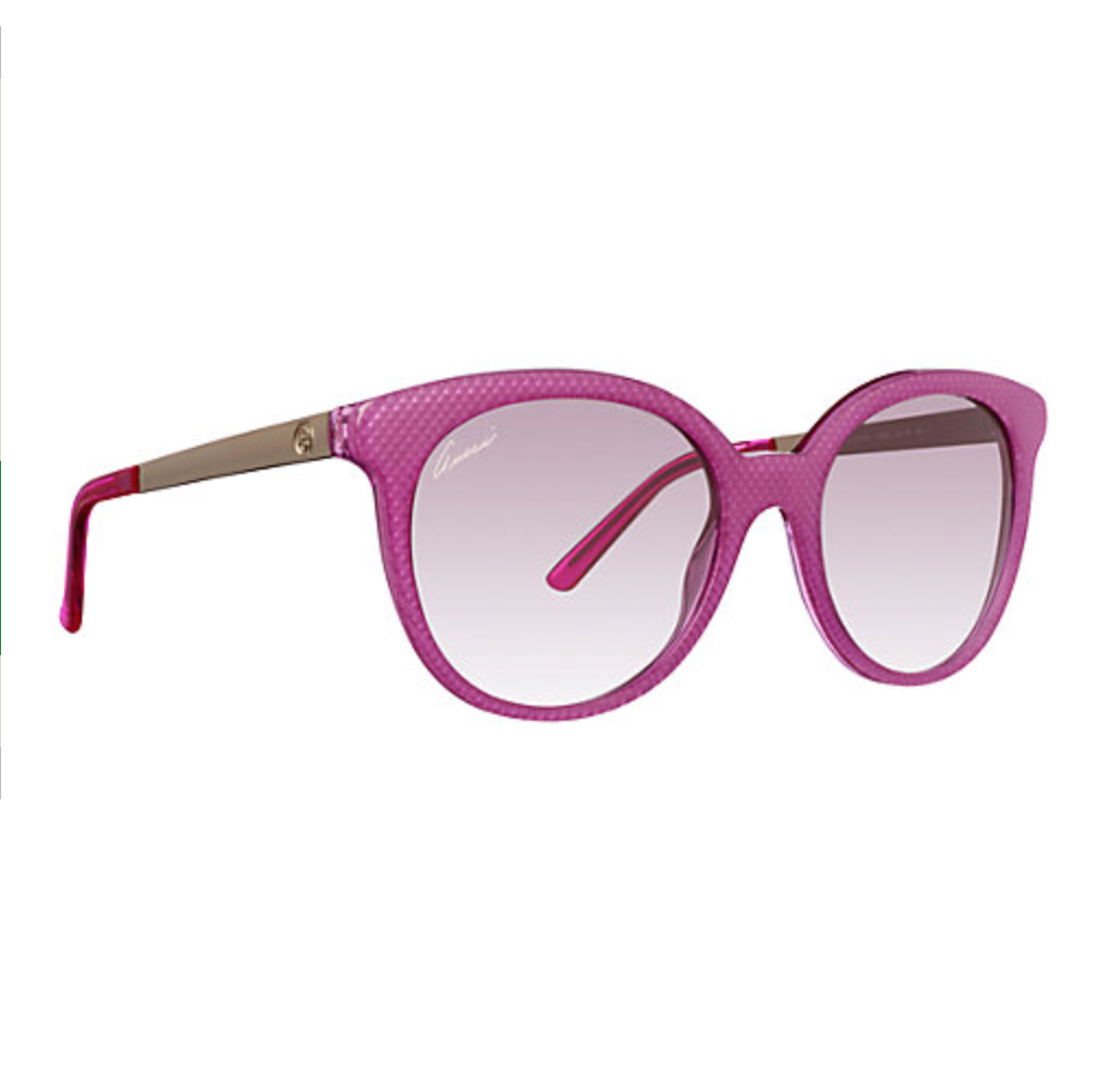Gucci Round Shape Embossed Sunglasses in Fuchsia 