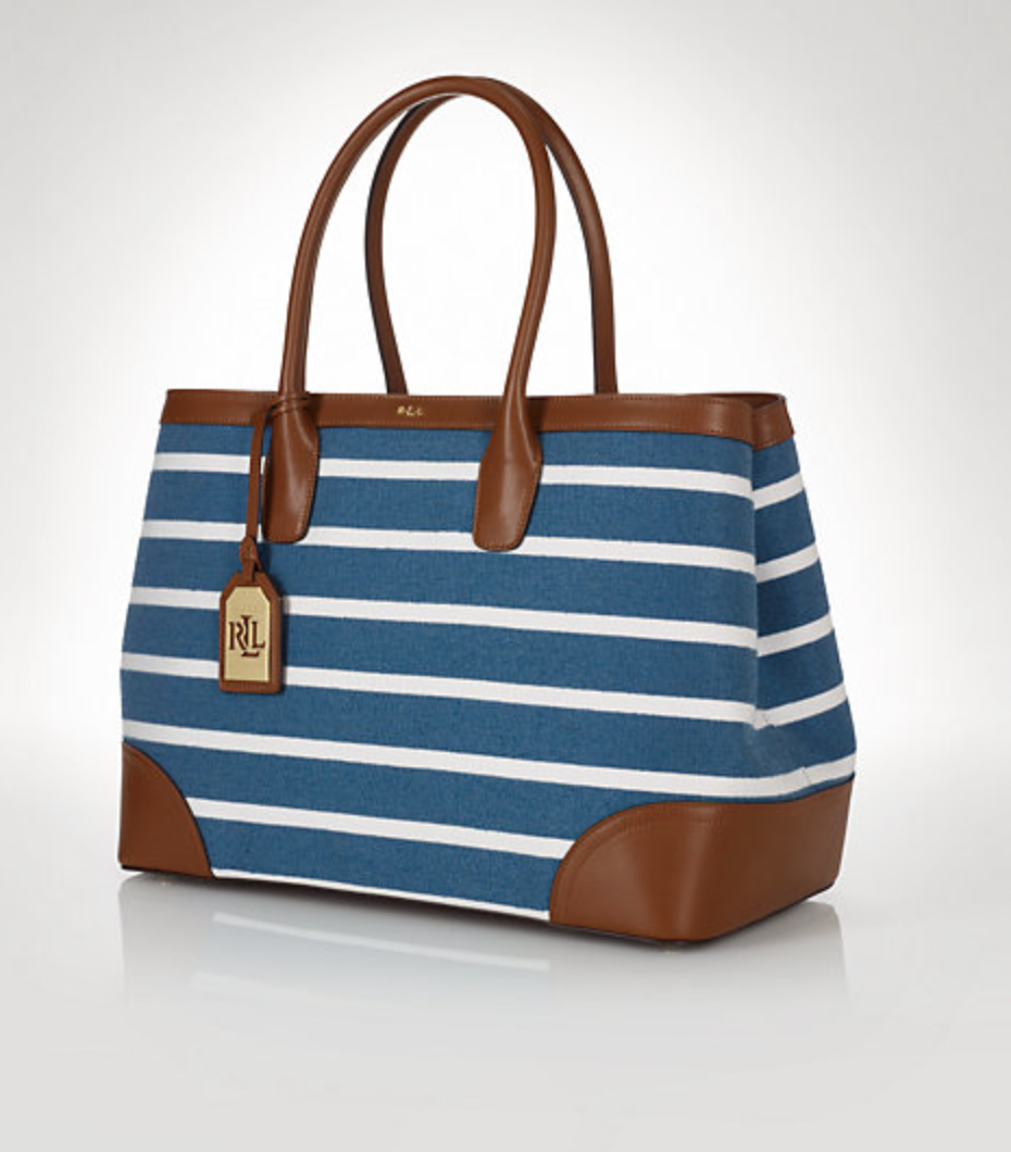 Ralph Lauren Striped Canvas Tote