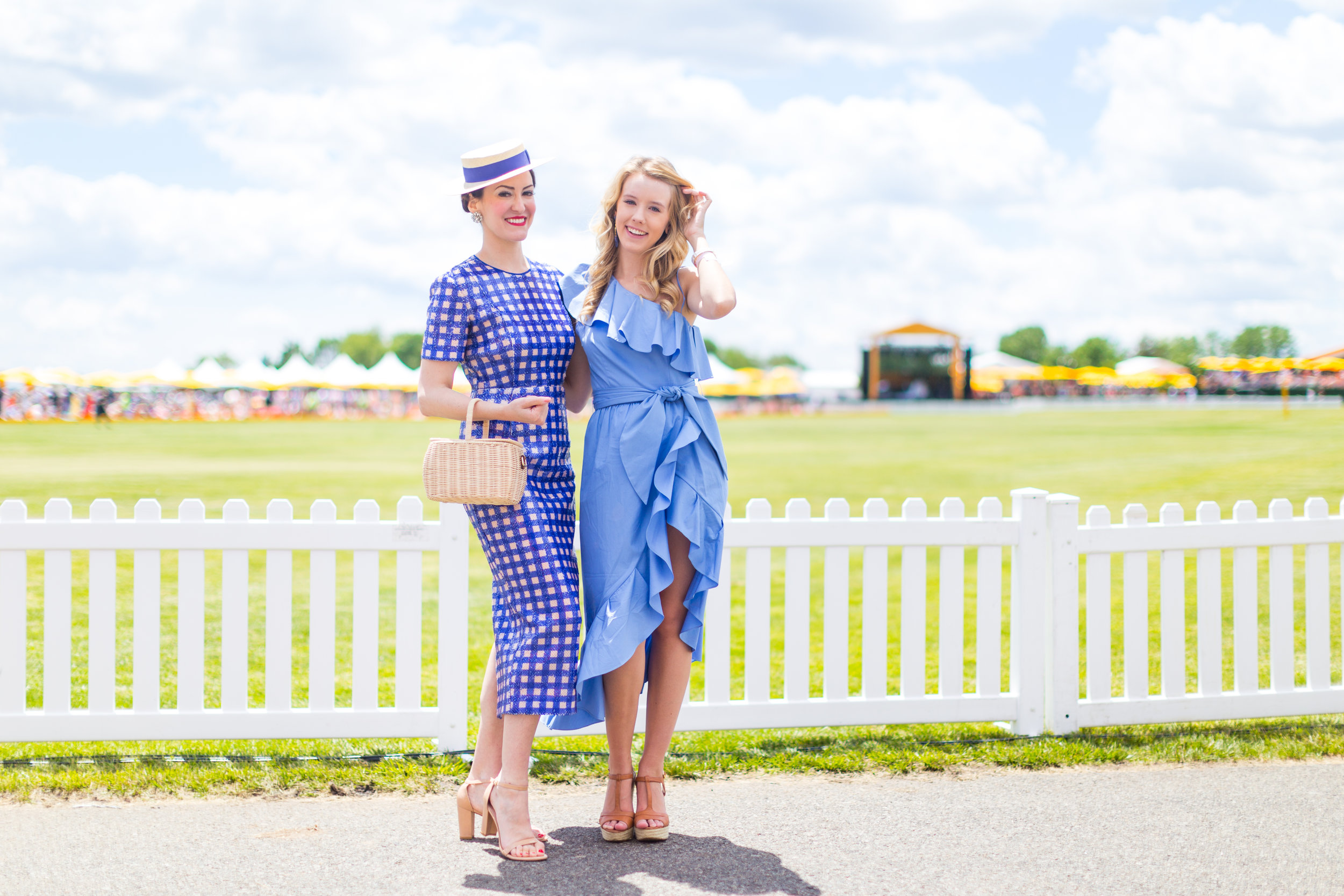 Veuve Clicquot Polo Classic NYC Summer Style Ruffled One Shoulder Blue Dress-5.jpg