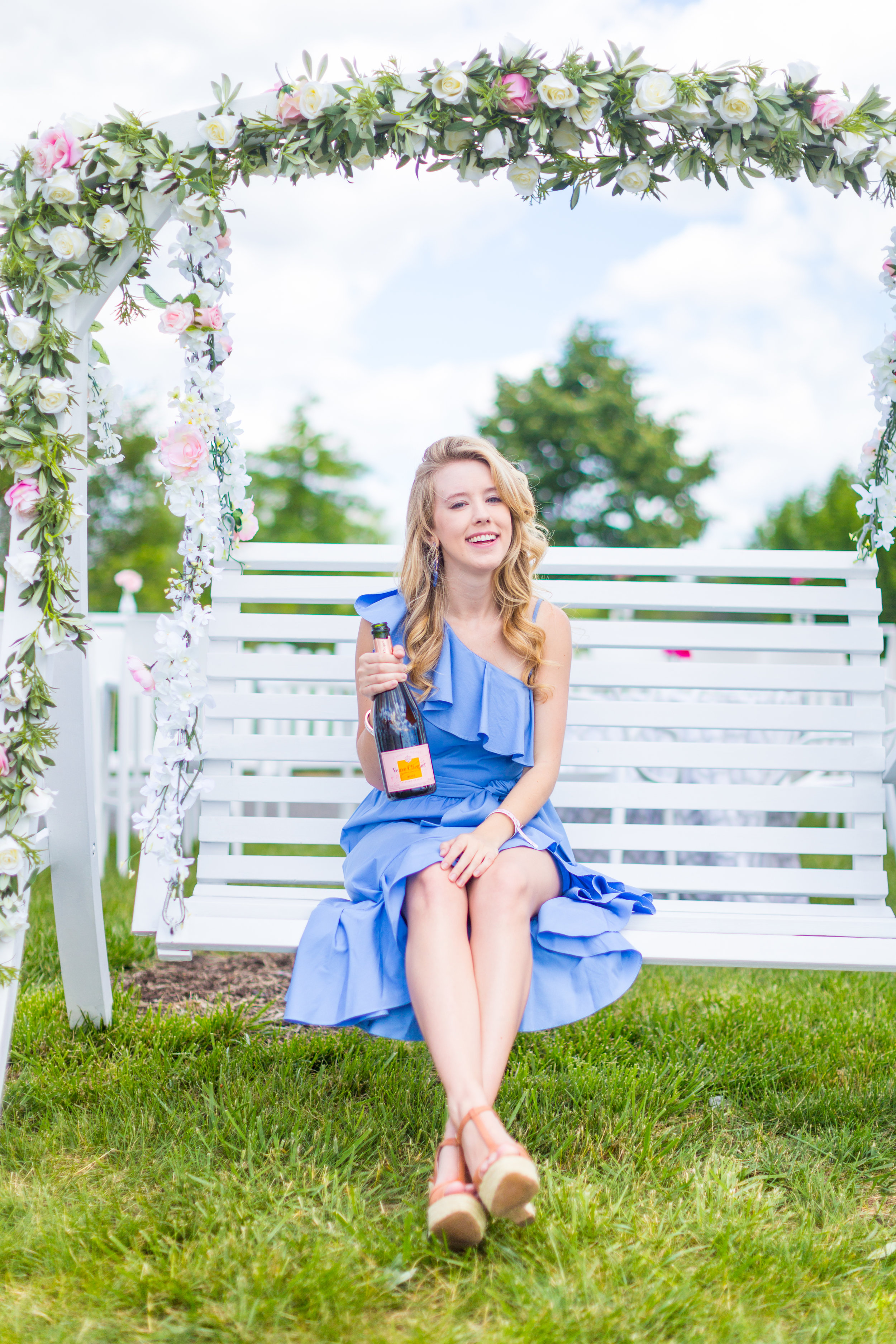 Veuve Clicquot Polo Classic NYC Summer Style Ruffled One Shoulder Blue Dress-19.jpg