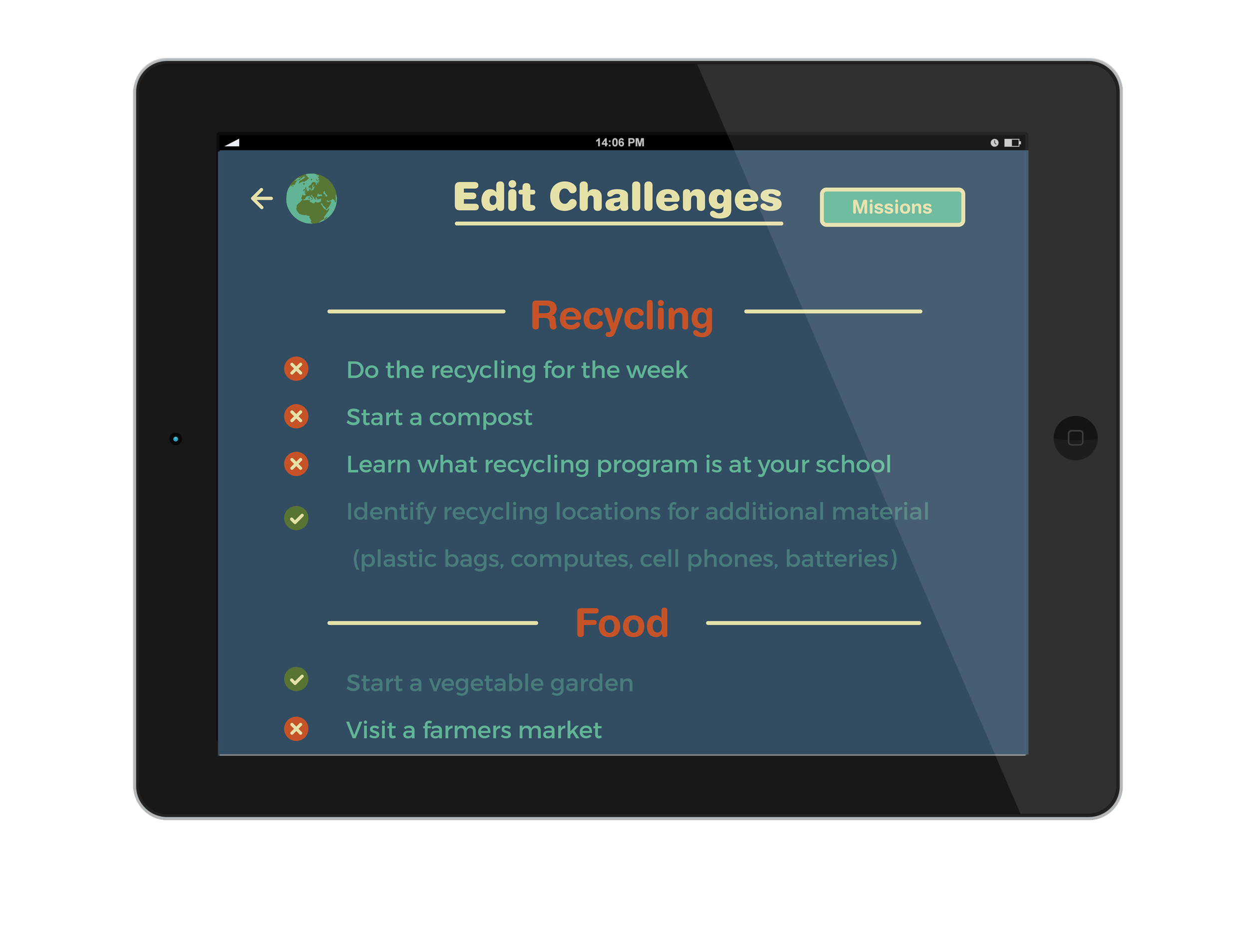  Challenge lists can only be changed with parental approval. This ensures that parents are also helping their children to build responsible habits. 