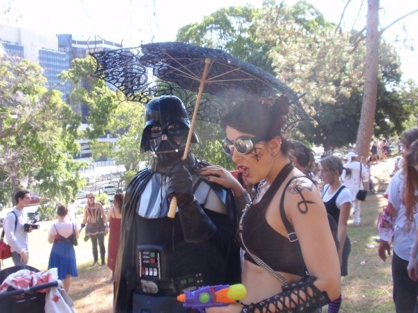 Even Darth Vader deserves a space in the shade.