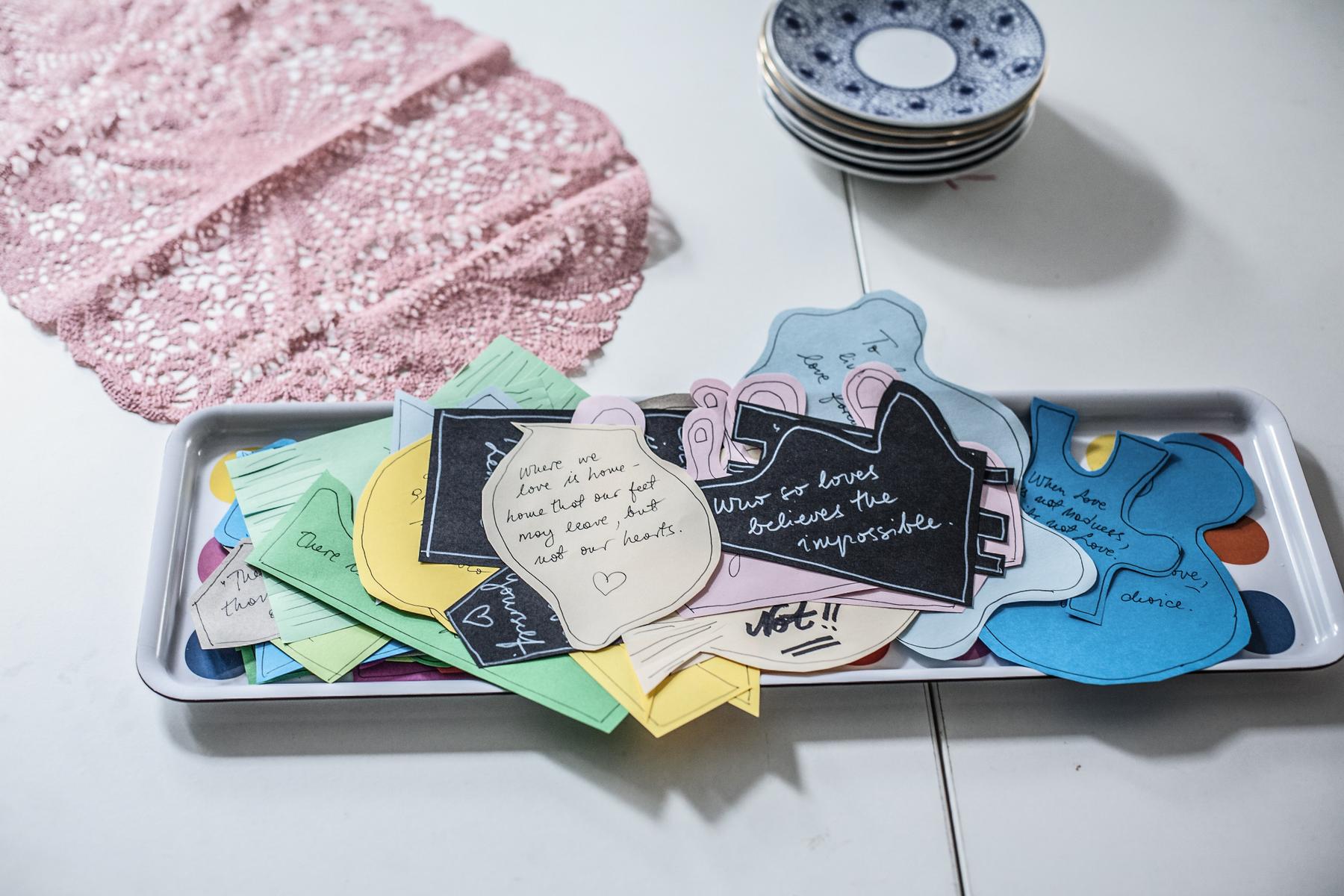 Love notes ... izrezane, ispisane Love notes- written and cut out