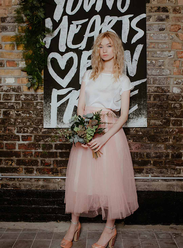 best gals skirt. tea rose, calf length