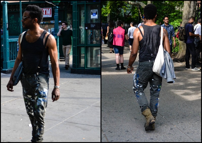 Splattered Paint, Suspenders & Tank on West 4th