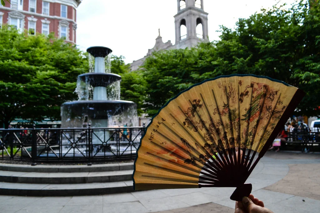 Keeping Cool at Father Demo Square, Greenwich Village