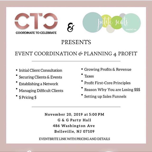 Get your tickets!!! My #Planning4Profit workshop is $150! DM me for link to purchase.