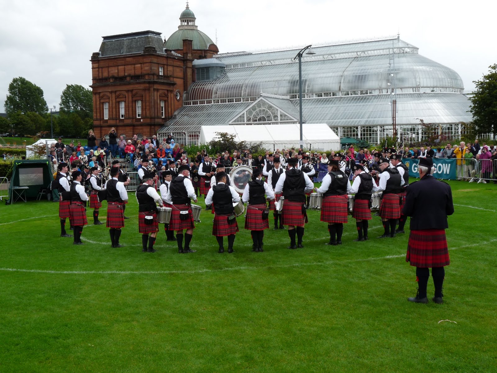 Stuart Highlanders Competing at the World Pipe Band Championships in Glasgow, Scotland