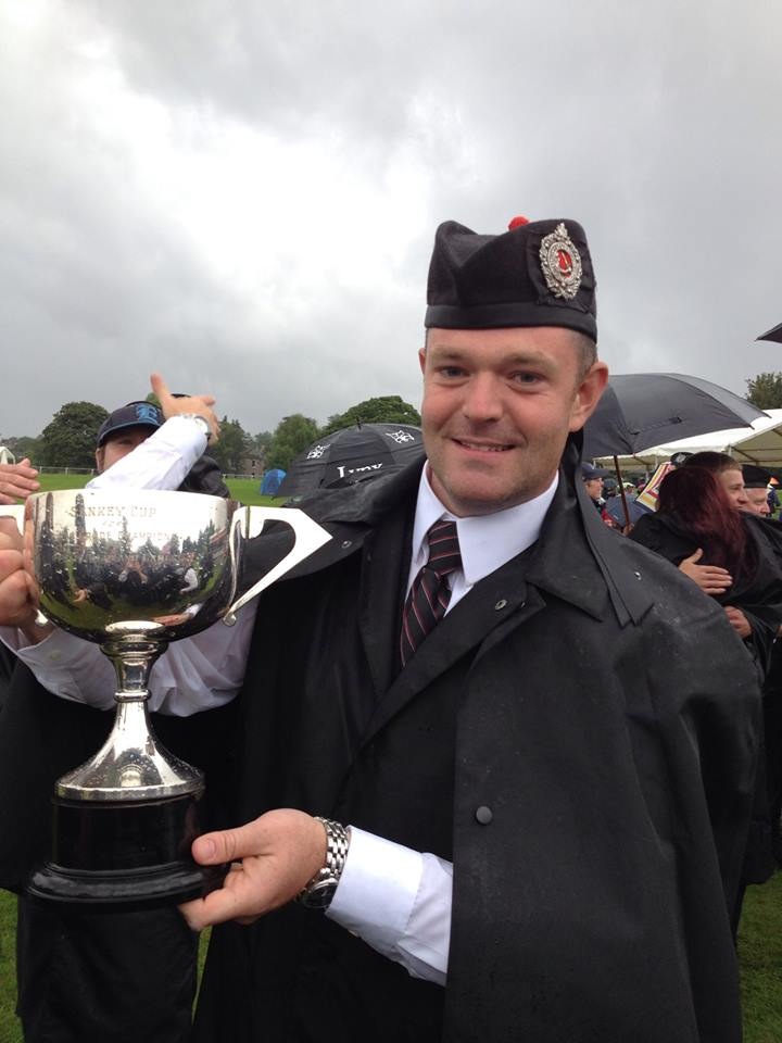  Adam after winning the Grade 1 band contest with the Stuart Highlanders in Perth, Scotland August 2014 