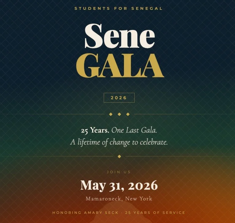 Join us at SeneGALA 2026 next Sunday to celebrate Amary Seck&rsquo;s retirement after 25 years of service. Tickets studentsforsenegal.org/gala or link in bio