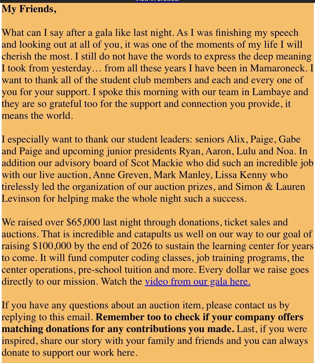Message from Amary Seck
