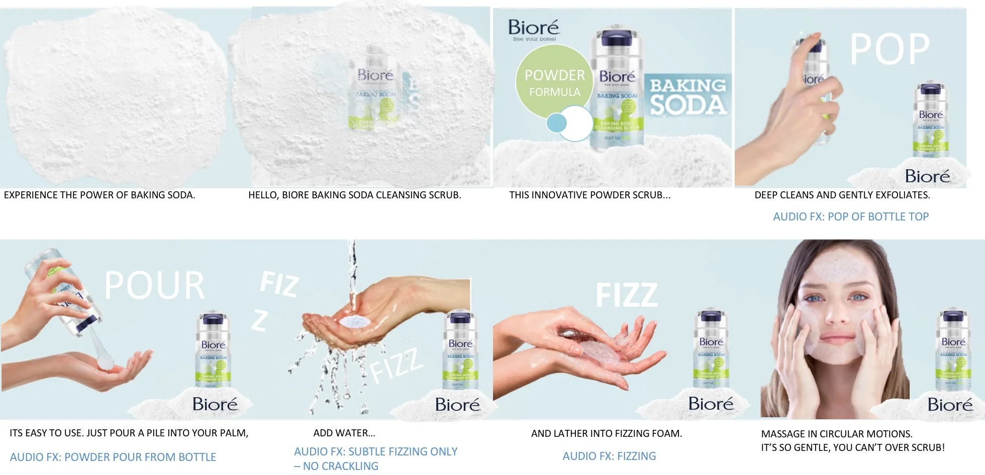 BIORE BAKING SODA SCRUB STORYBOARD P1