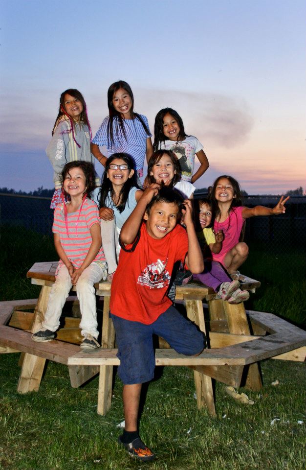 Children at the Lubicon Cree First Nation village of Little Buffalo