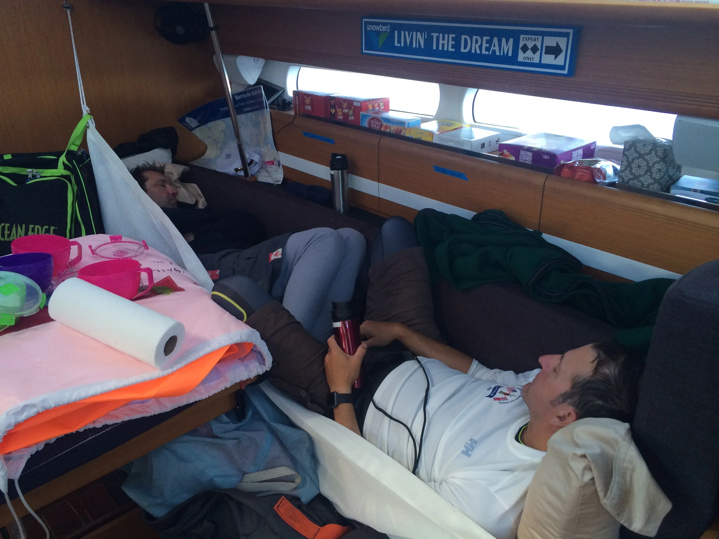 Off watch, catching up on sleep, livin’ the dream