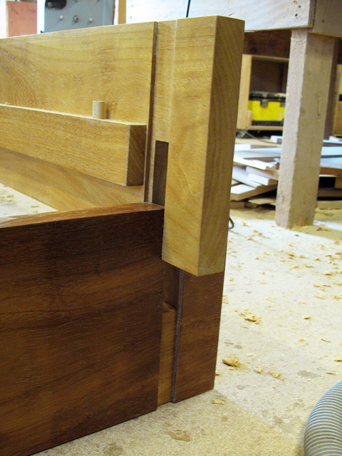 Solid Iroko handcrafted bed - handmade bespoke bedroom furniture, Brighton, Sussex