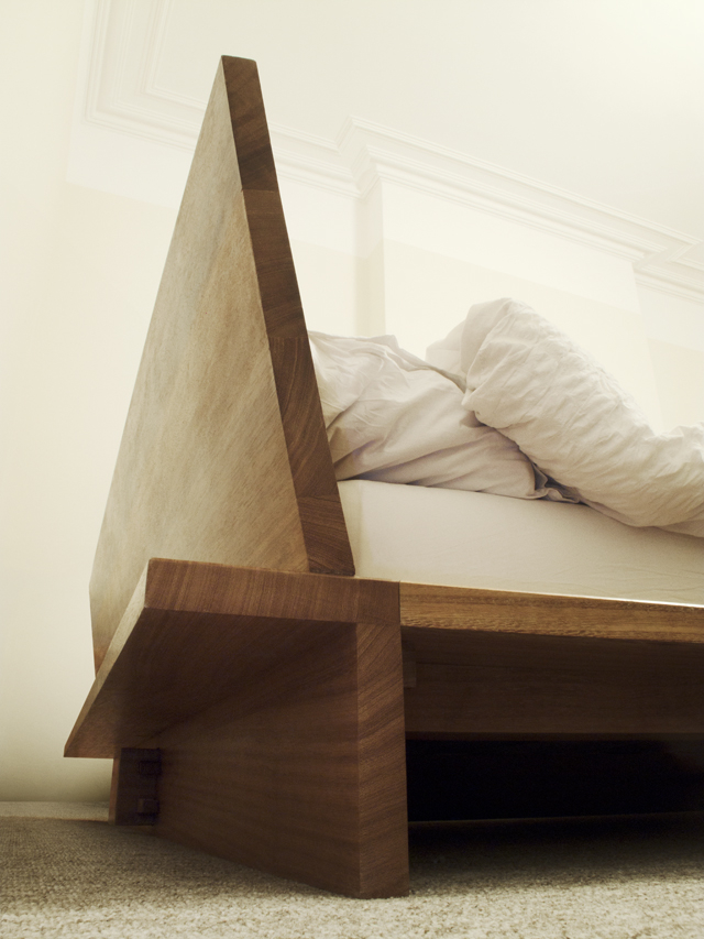 Iroko platform bed - Bespoke handmade bedroom furniture, Brighton, Sussex