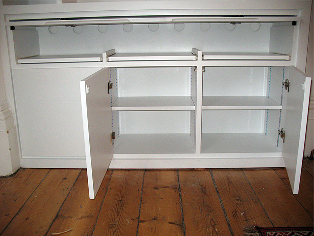 Combined media shelving unit - bespoke handmade furniture, Brighton, Sussex