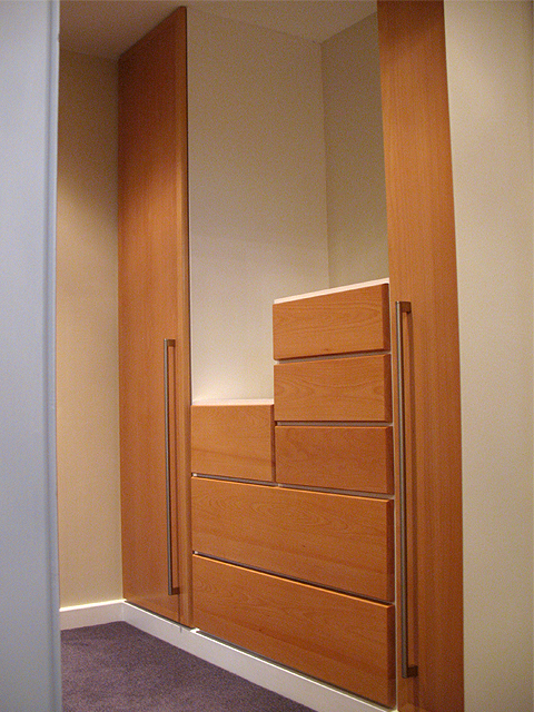 Beech wardrobes and dressing room - Handmade bespoke bedroom furniture, Brighton, Sussex