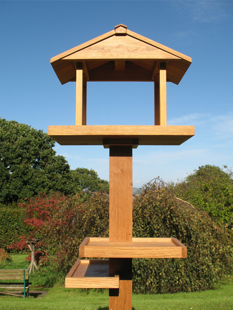 Oak bird table