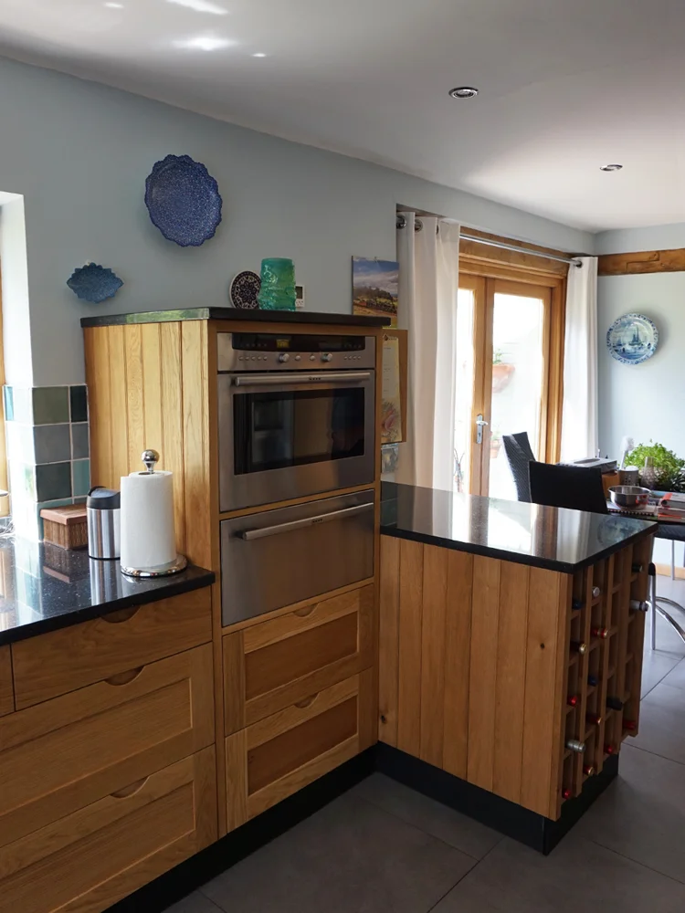 Bespoke handmade handleless oak shaker kitchen, Brighton, Sussex