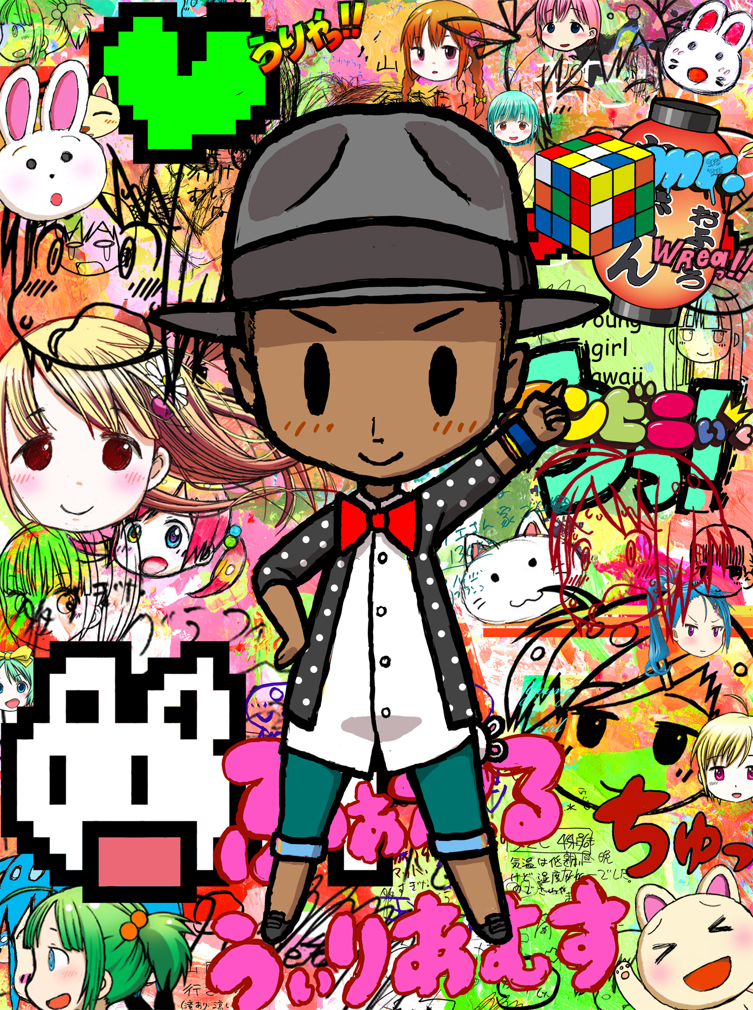 pharrell williams turns into an anime design for takashi murakami's remixed  jellyfish eyes