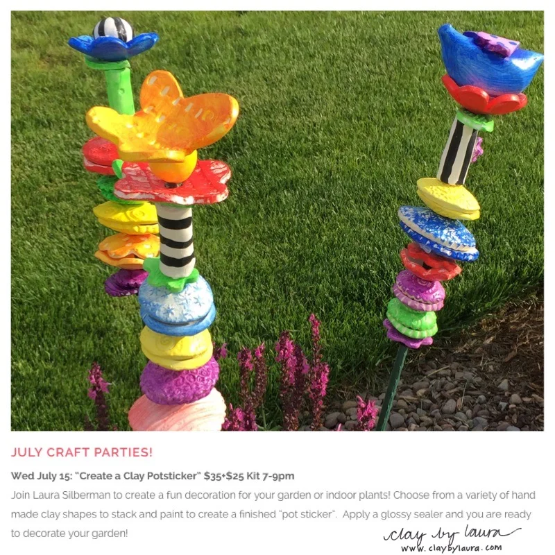Summer is the perfect time to channel your creativity and try something new! Join me in Frederick, Md. July 15 to create a fun adornment for your garden or indoor plant in a craft party hosted by The Muse . Click on the photo to register. Space is limited! 