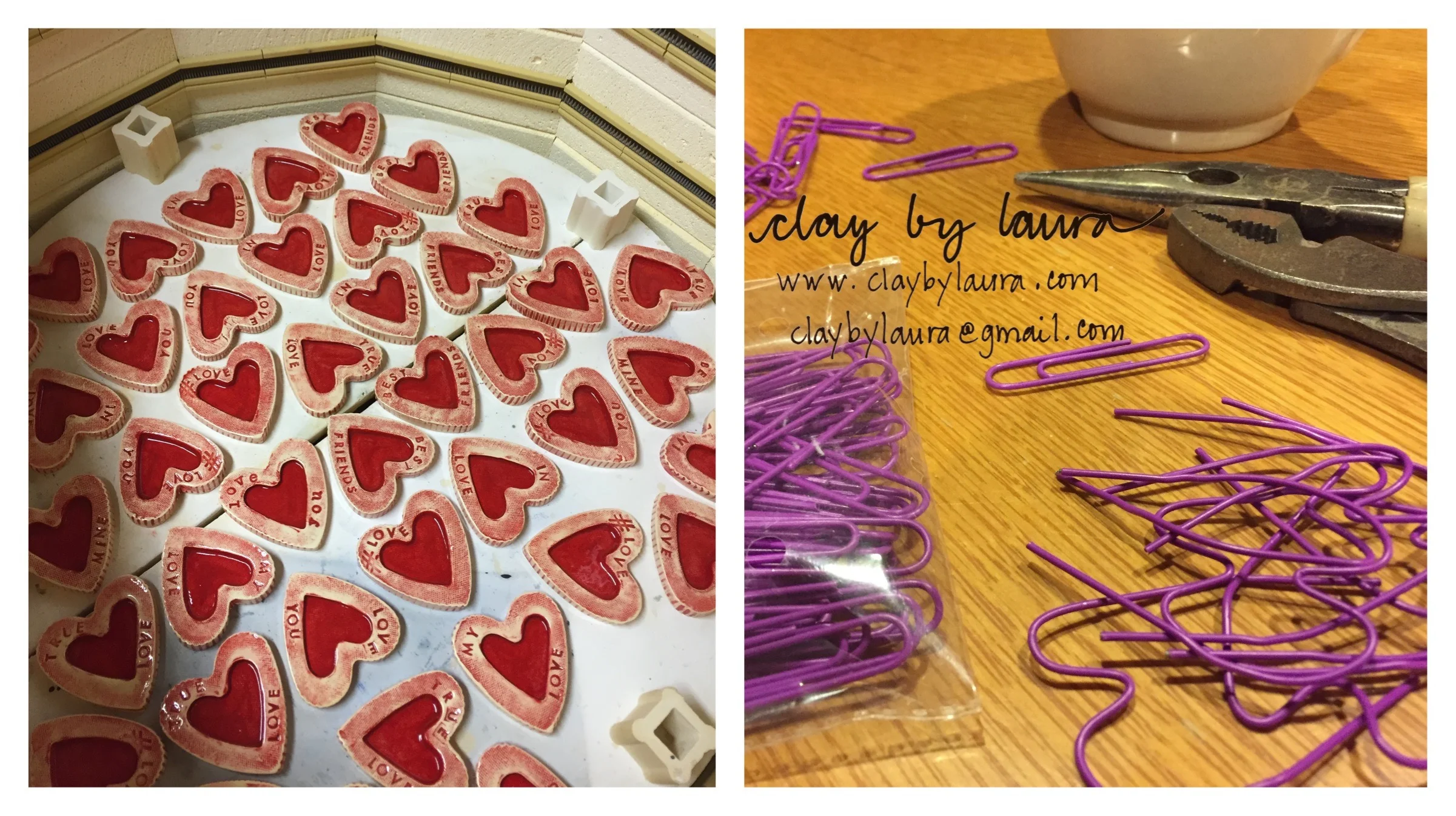 Of course I've been working on my own Valentine's Day gifts too! I'm using colorful paper clips to create the kickstand for the heart photo frames I made. They'll be in the mail later this week.
