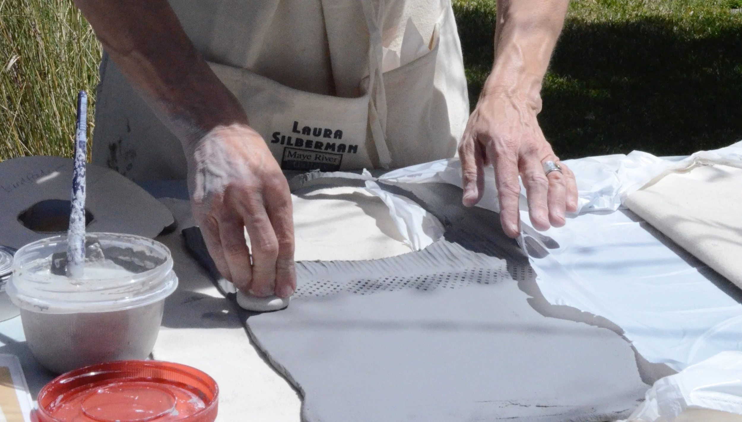 I usually begin each of my projects with a slab of clay.