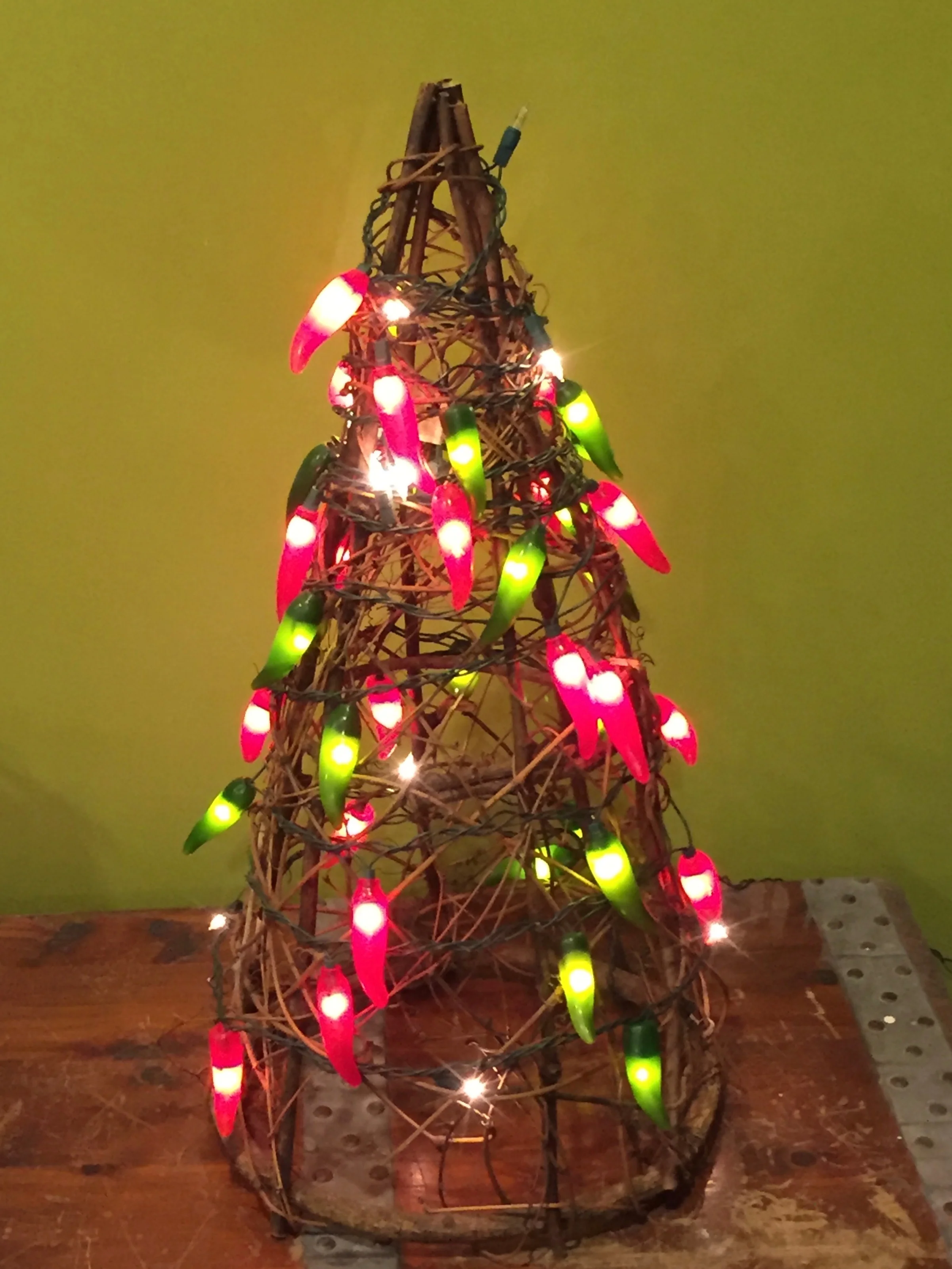 We bought the chili pepper lights on one of our trips to Santa Fe, New Mexico. They have adorned one of our holiday trees ever since!