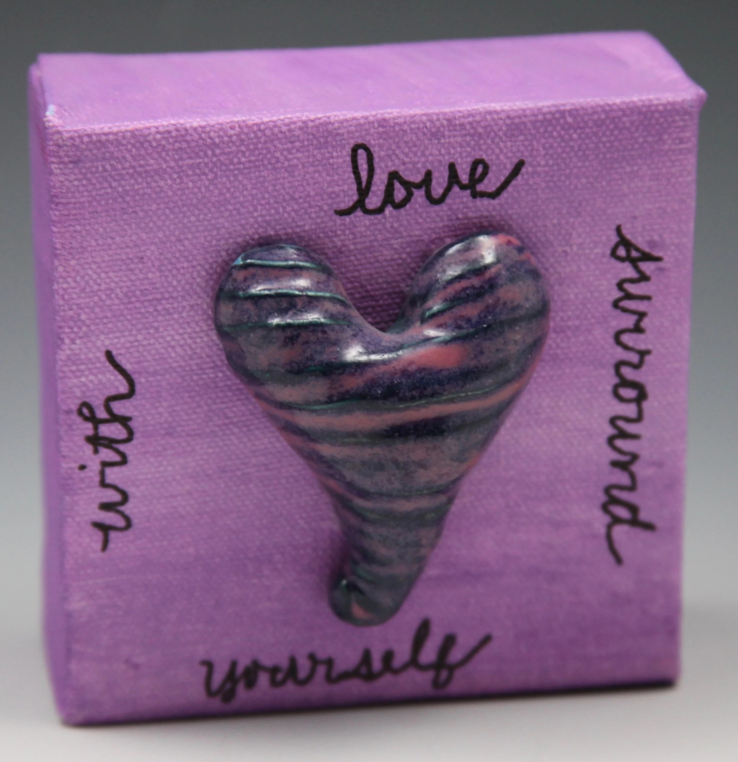 Clay Heart on Canvas