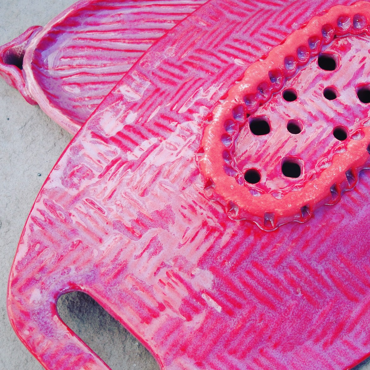 red underglaze/fuchsia glaze combination