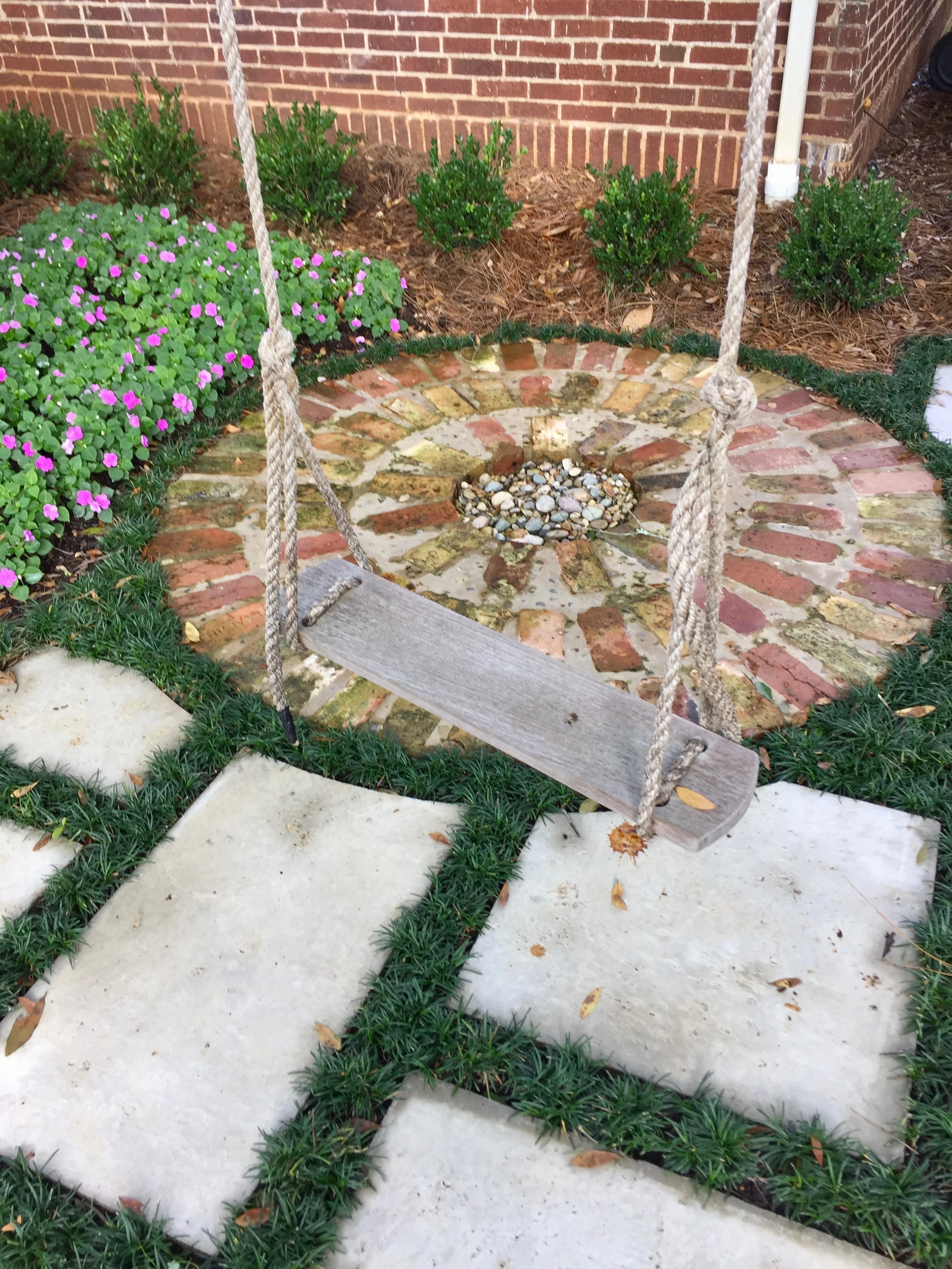 The rocks of this circular bricked area will be replaced with one of my clay creations. It was good to see the space in person, get a sense of scale and experience the blooming surroundings. I've got a few ideas brewing!
