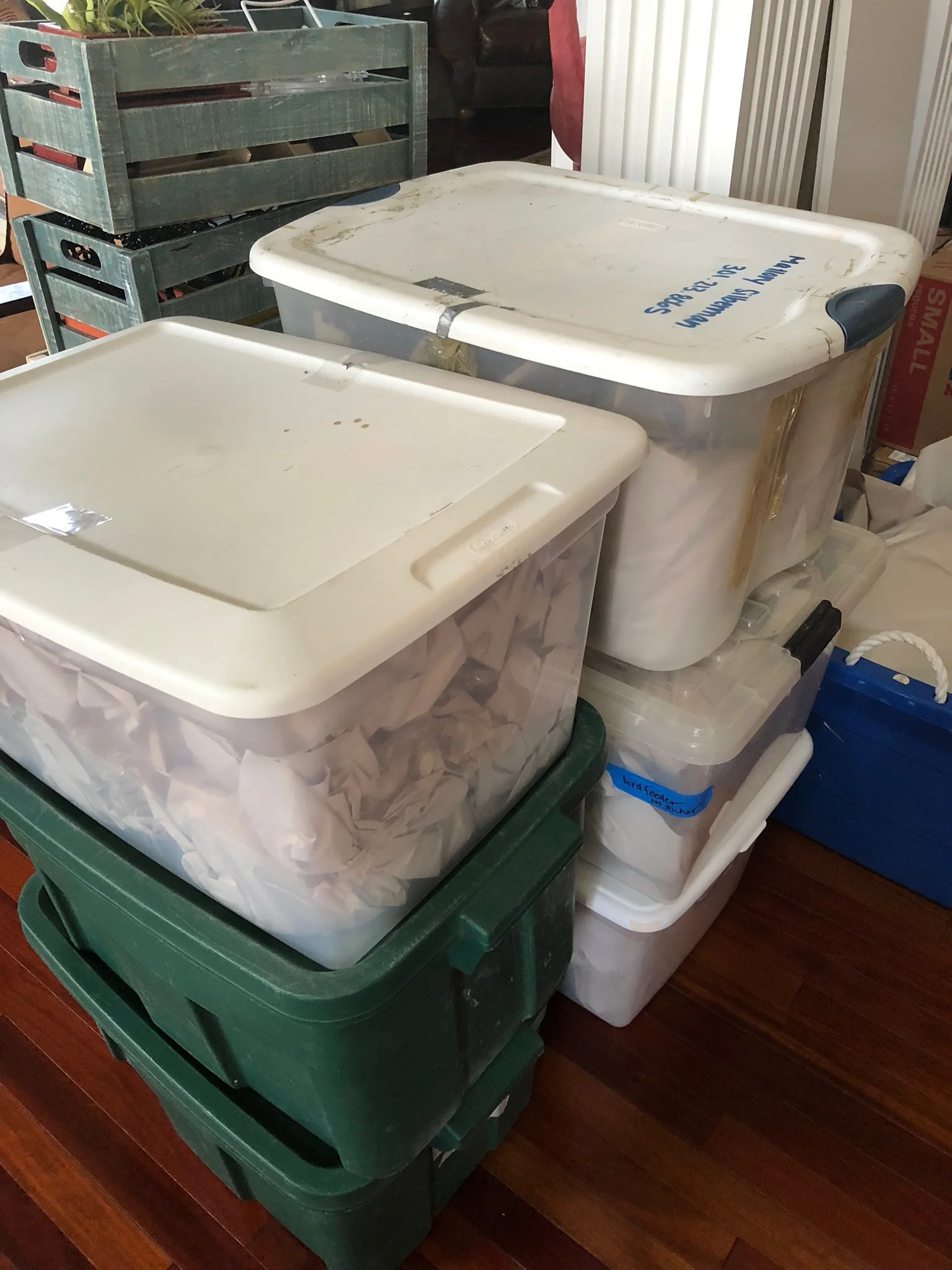 When you choose plastic, try to reuse it again and again! These bins have carried pottery to shows, supplies to my kid's colleges, and stored valuables in the basement.