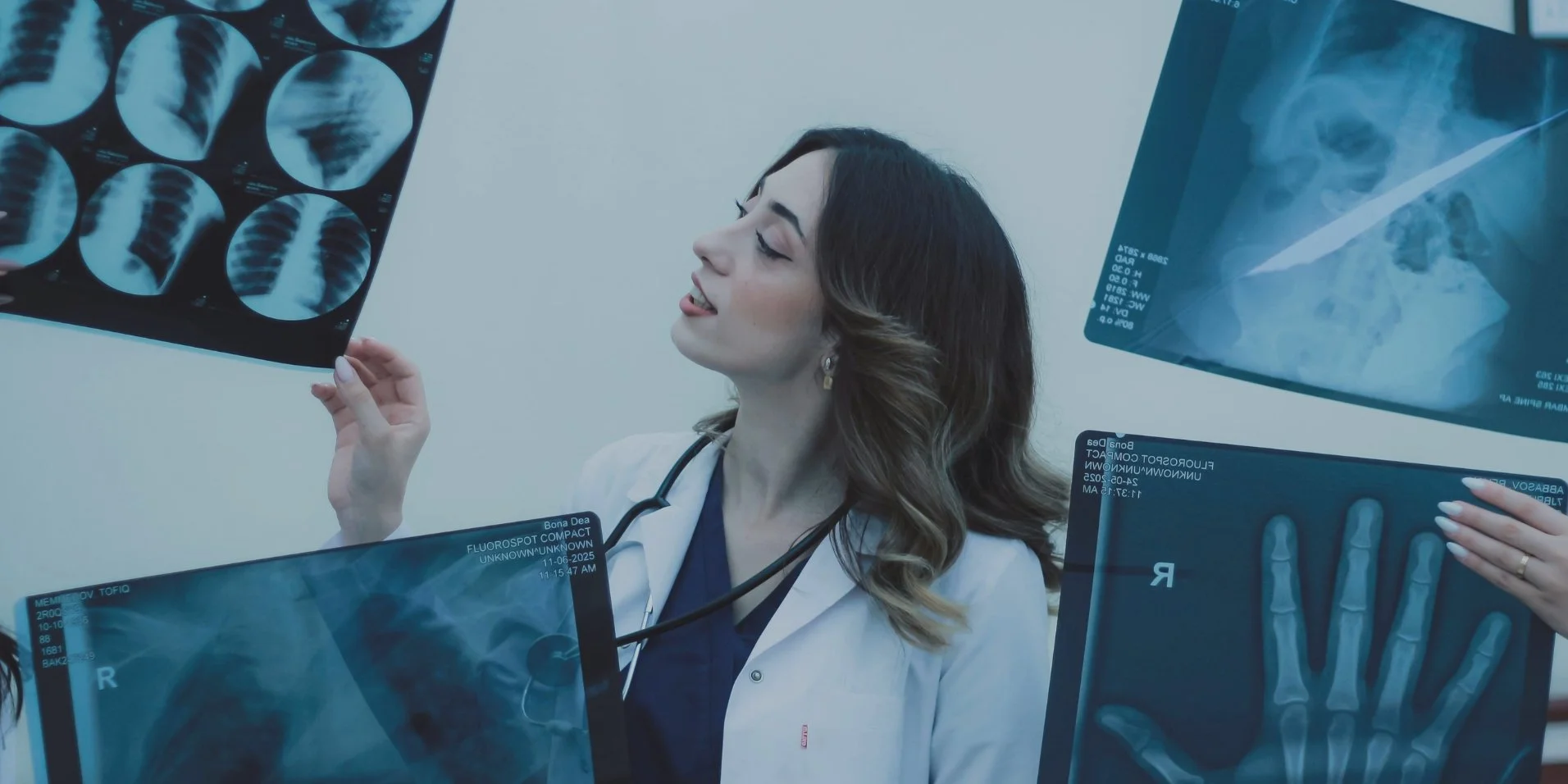 Interim Chief Medical Information Officer - image of female doctor looking at multiple x-rays of patient.jpg